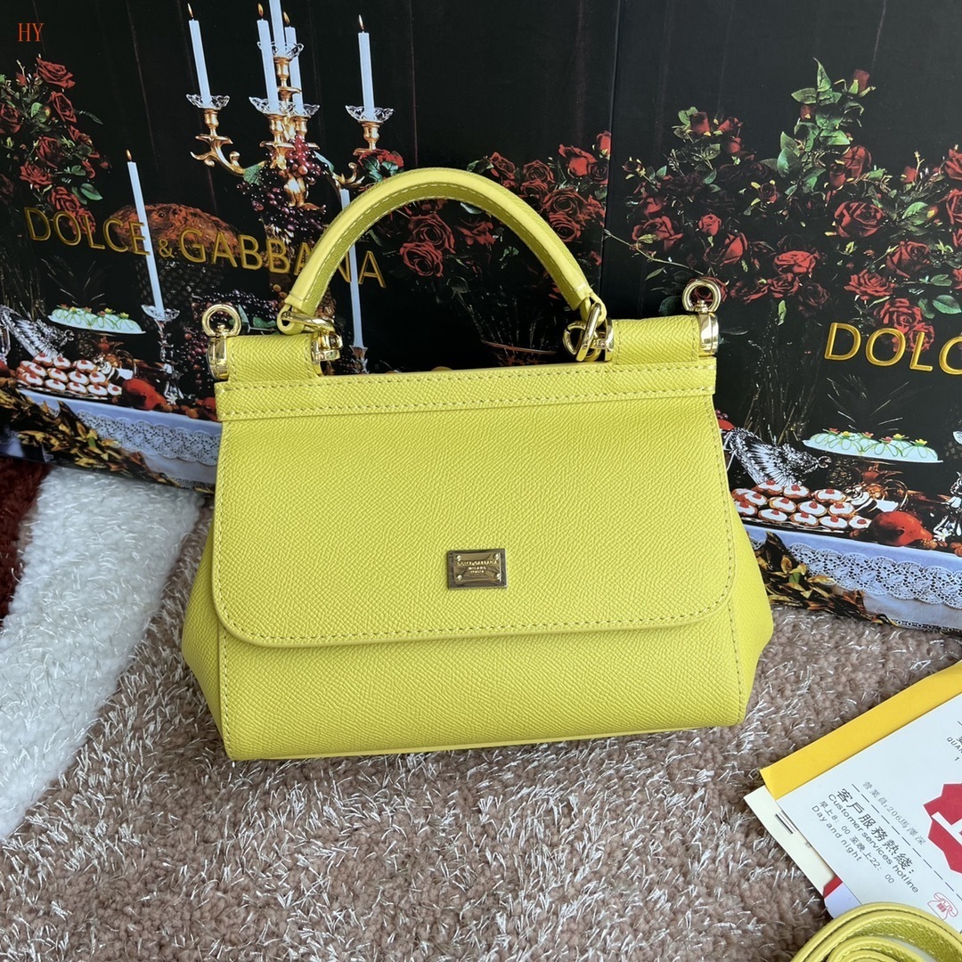 dolce & gabbana yellow handbag 20*17*7 cm
