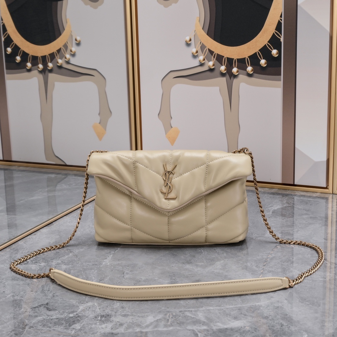 yves saint laurent quilted shoulder bag - 23×15.5×8.5cm