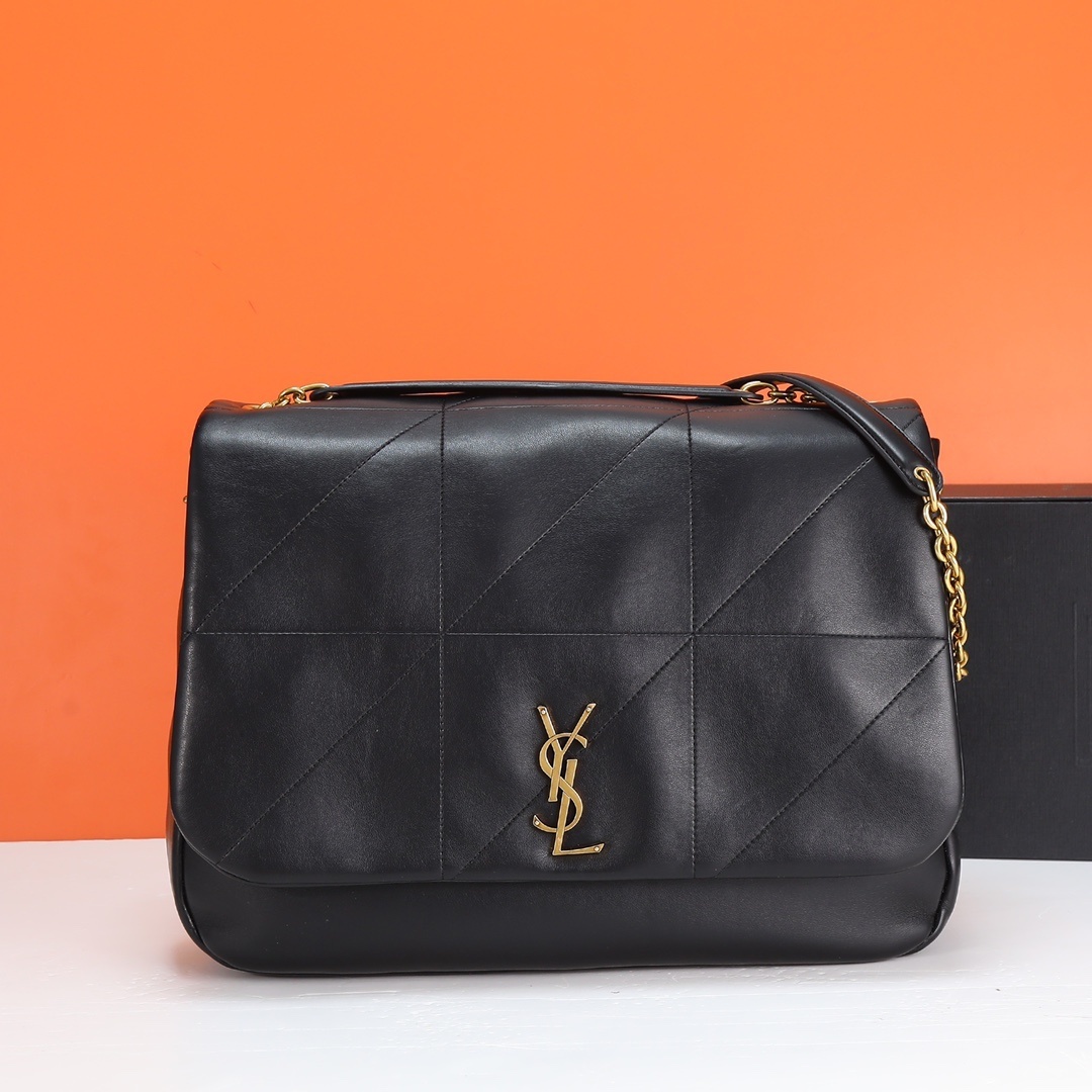 yves saint laurent black leather bag 43×29×9cm