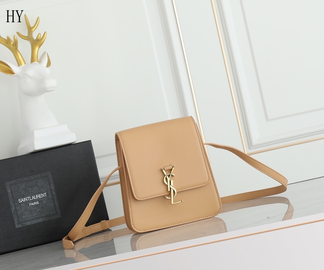 yves saint laurent beige crossbody bag - 16x18x6 cm