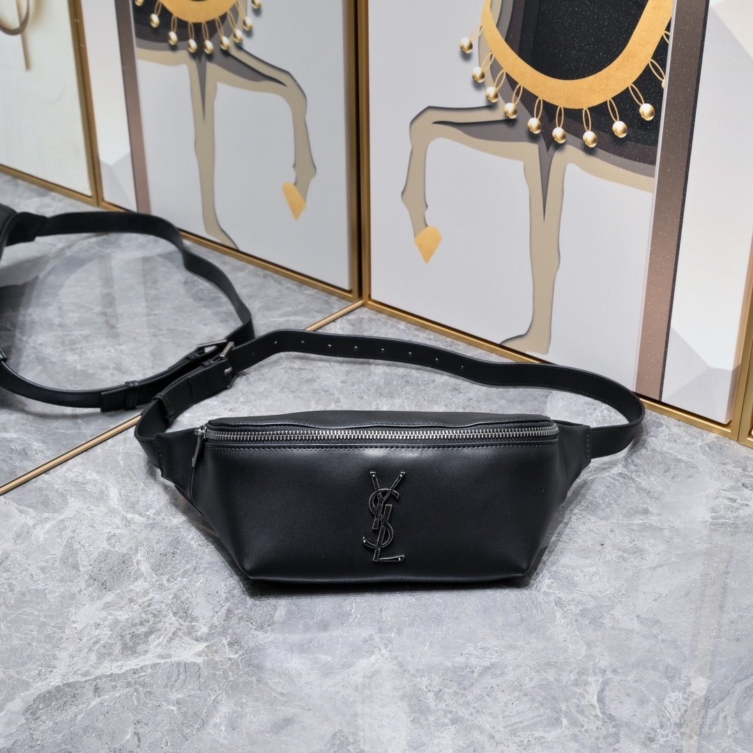 yves saint laurent black fanny pack - 25x14x3.5cm