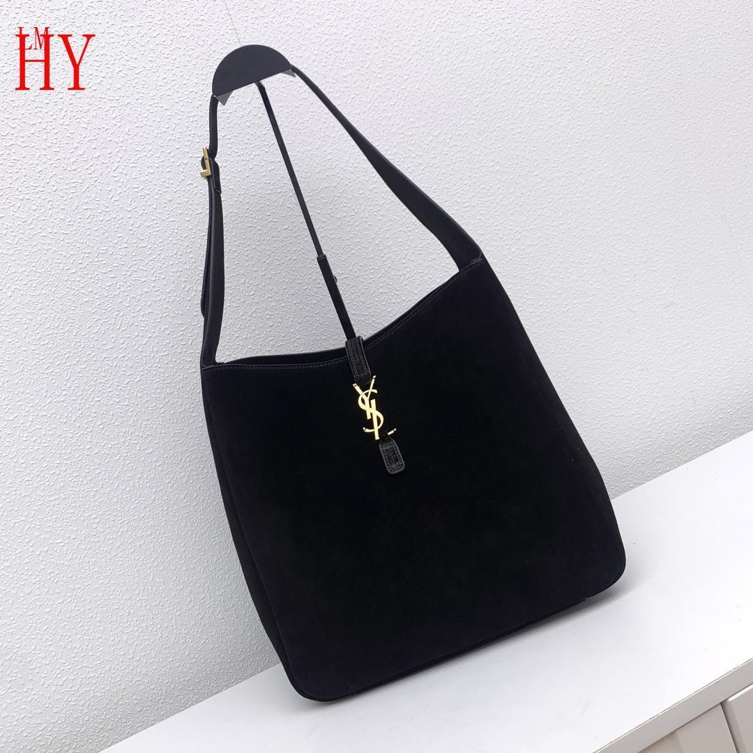 yves saint laurent black suede shoulder bag