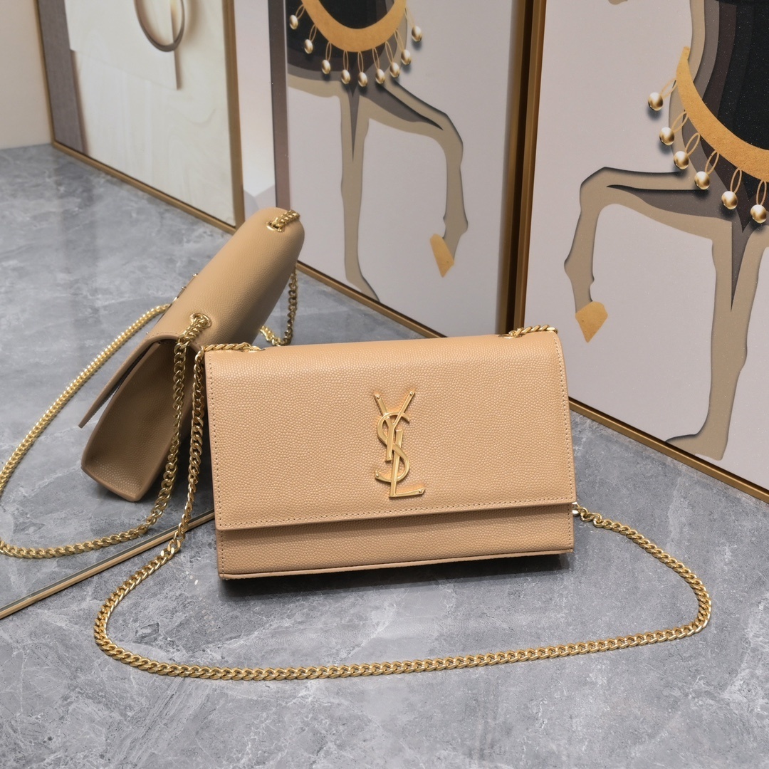 yves saint laurent beige leather crossbody bag 24*5.5*14.5