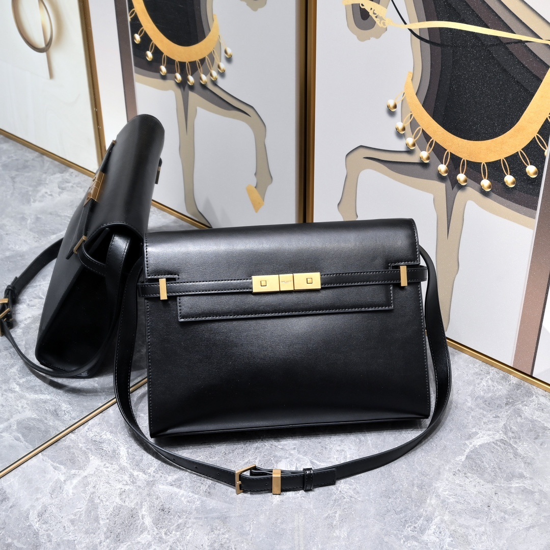 yves saint laurent black leather handbag 29x20x7.5 cm