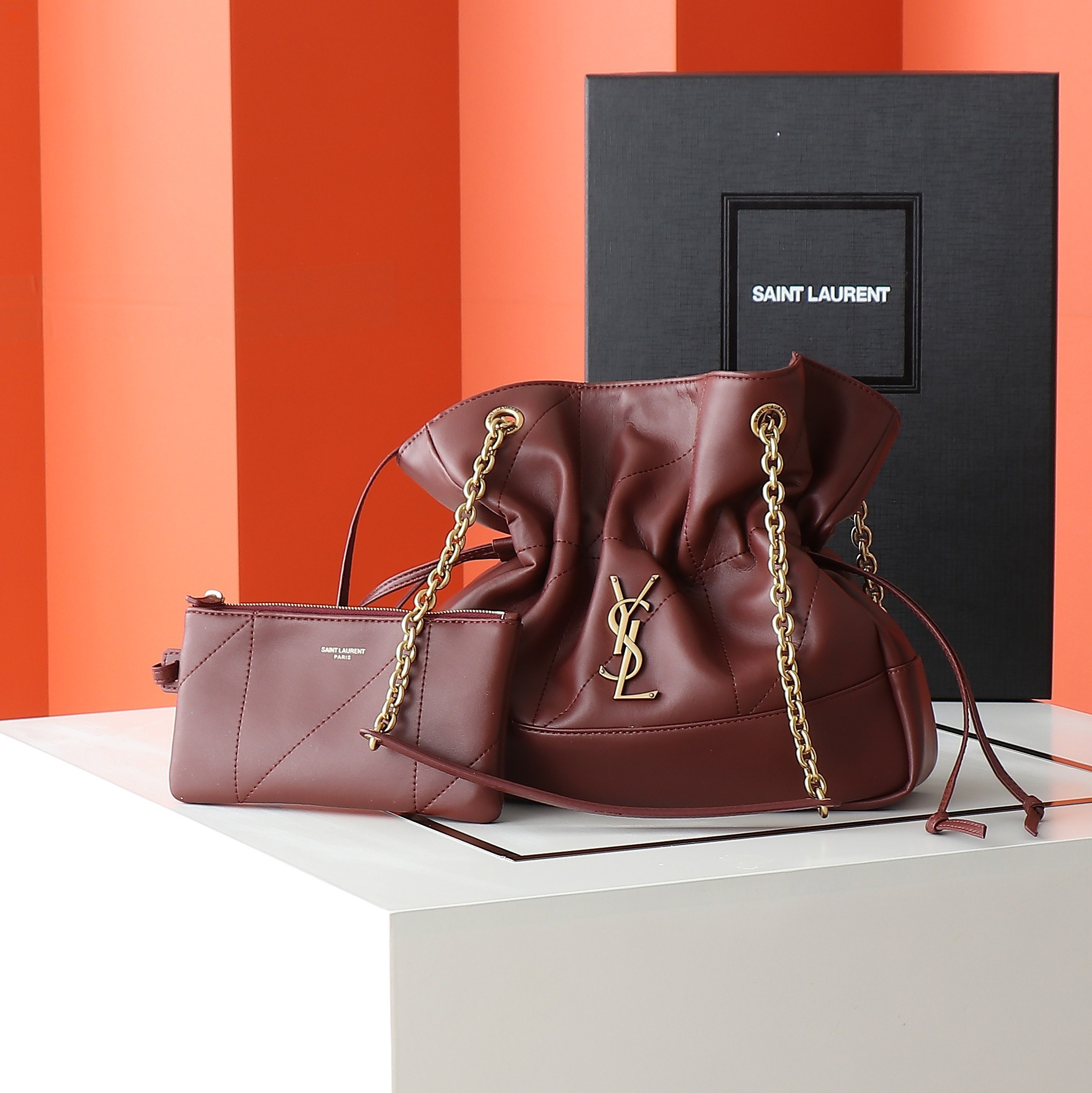 yves saint laurent drawstring bag - 29x25x11 cm