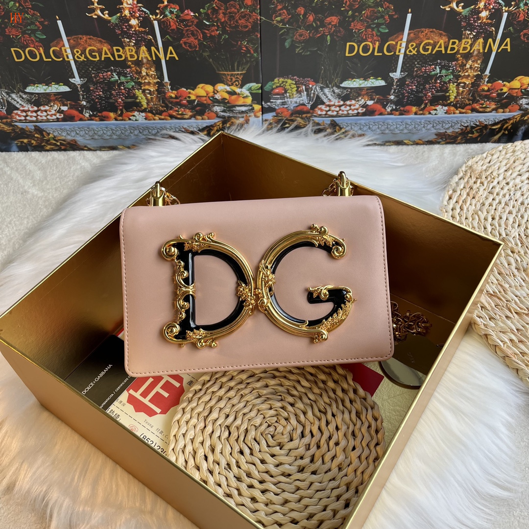 dolce & gabbana dg logo pink handbag 21*15*4
