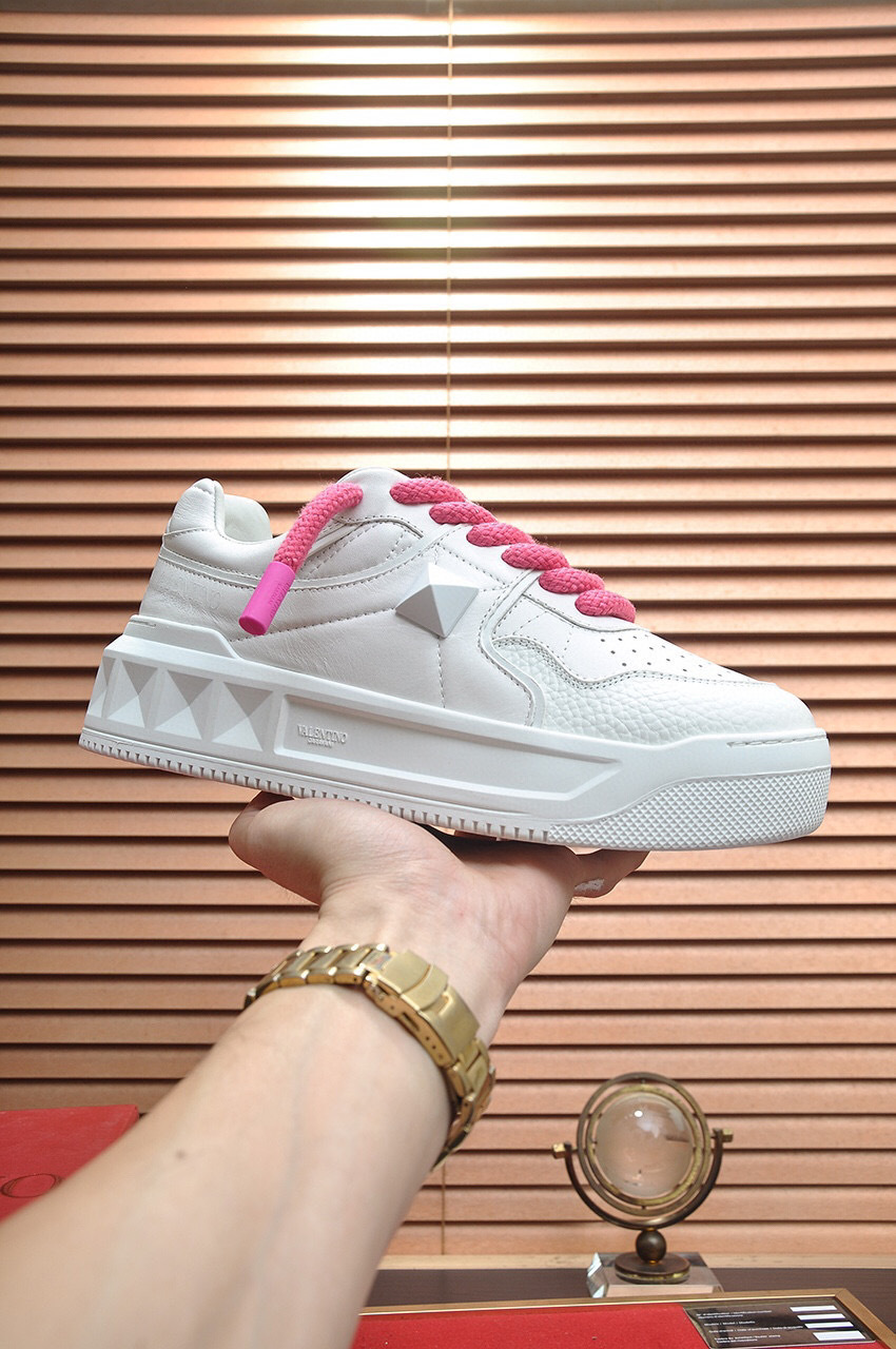 valentino garavani white sneakers with pink laces - size 35-44 - Image 9