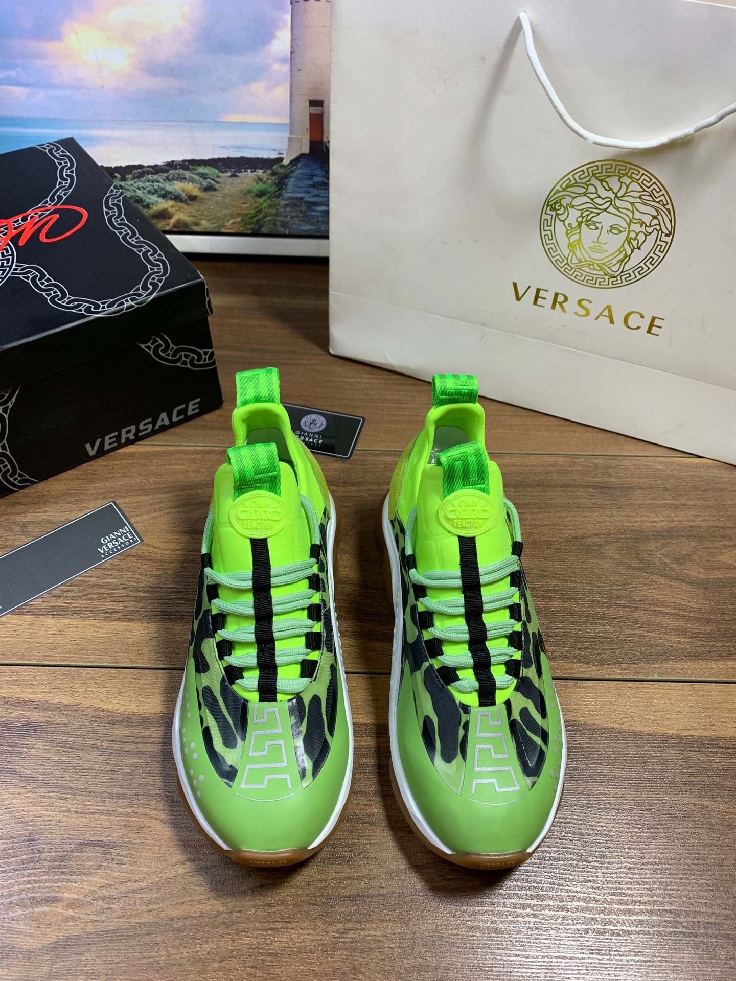 versace green leopard print sneakers - size 35-44 - Image 9