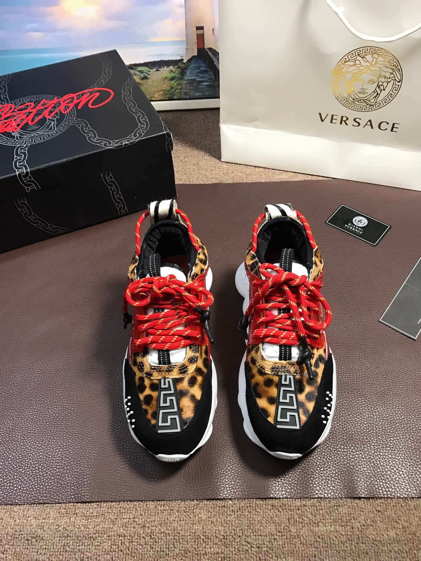 versace leopard print dad sneakers - sizes 35-44 - Image 9