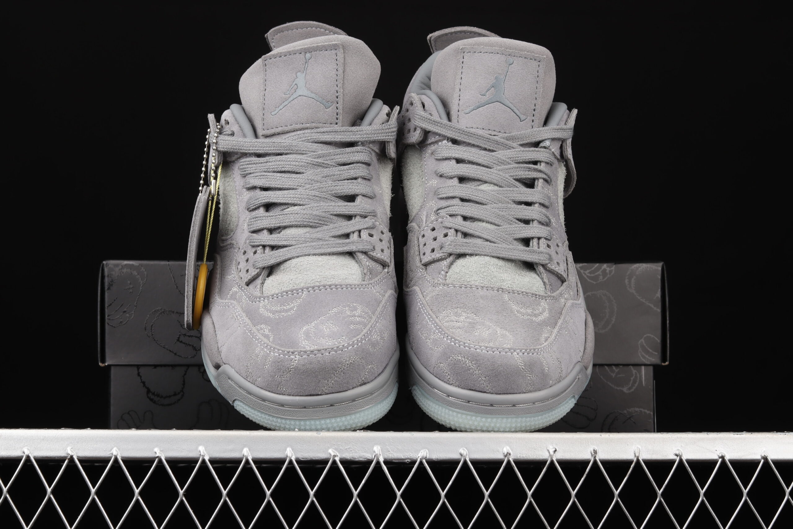 kaws x air jordan 4 retro black 930155-003 - Image 4